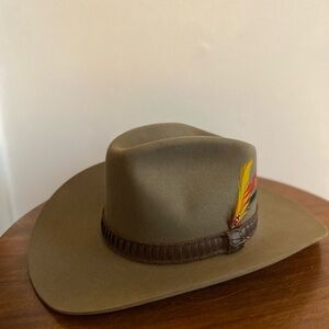 Stetson Hat with Feather Accent